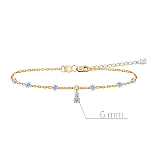 Браслет декоративный из желтого золота с фианитом