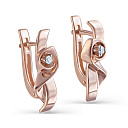 Серьги с английским замком из красного золота с бриллиантами