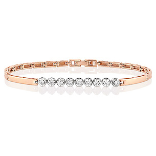 Браслет из красного золота с бриллиантом