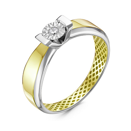 Кольцо из желтого золота с бриллиантом