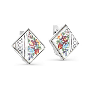 Серьги с английским замком из серебра