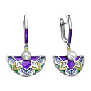 Серьги с английским замком из серебра с жемчугом