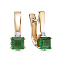 Серьги с английским замком из красного золота с бриллиантами