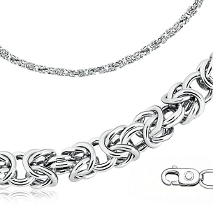 Браслет ручной работы из серебра, плетение византийское