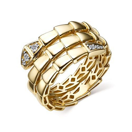 Кольцо из желтого золота с бриллиантами