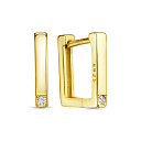 Серьги с английским замком из серебра с фианитами