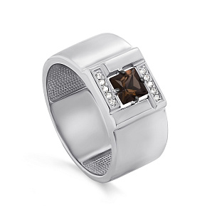 Кольцо из серебра с фианитом