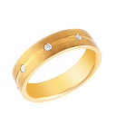 Кольцо обручальное из желтого золота с бриллиантами