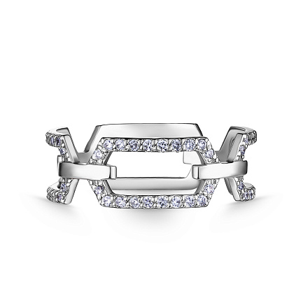 Кольцо из белого золота с бриллиантами