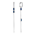 Серьги из белого золота с бриллиантами, сапфирами