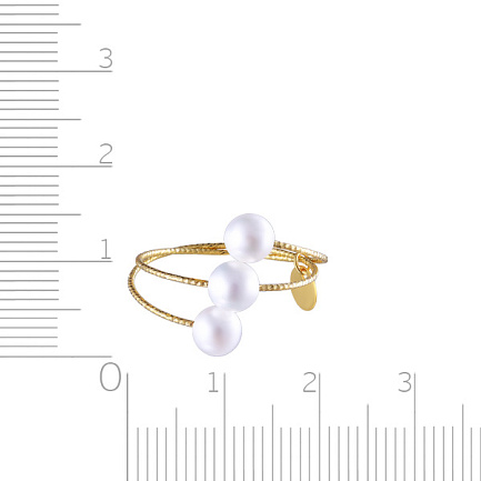 Кольцо из желтого золота с жемчугом