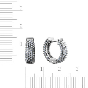 Серьги из серебра с фианитом