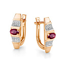 Серьги с английским замком из красного золота с бриллиантами