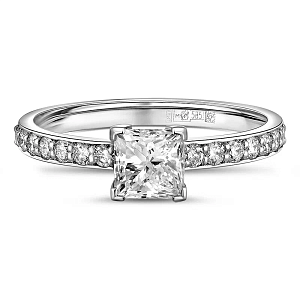 Кольцо из белого золота с бриллиантами