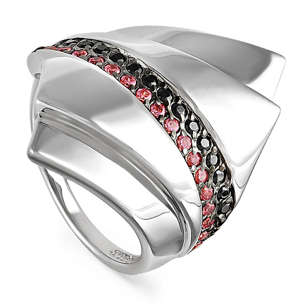 Кольцо из серебра с фианитами