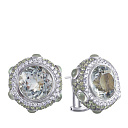 Серьги из белого золота с бриллиантами, сапфирами