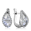 Серьги с английским замком из белого золота с бриллиантами