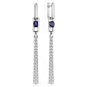 Серьги с английским замком из серебра с сапфирами