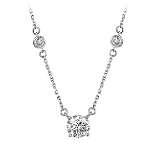 Колье из белого золота с бриллиантом