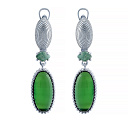 Серьги с английским замком из серебра с авантюрином