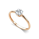 Кольцо из красного золота с бриллиантами