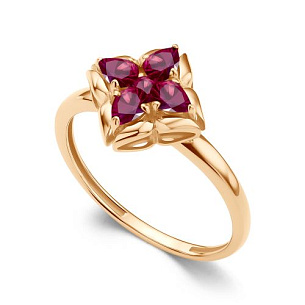 Кольцо из красного золота с рубином