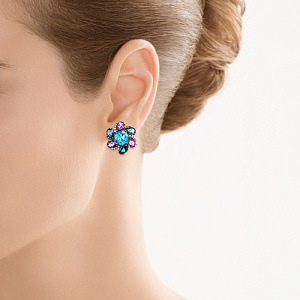 Серьги с английским замком из белого золота с бриллиантами