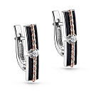 Серьги с английским замком из белого золота с бриллиантами