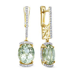 Серьги с английским замком из желтого золота