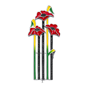 Брошь из серебра с фианитом