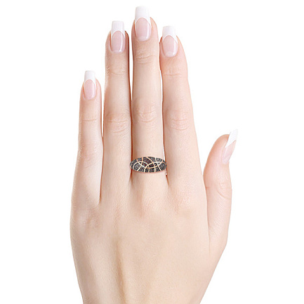 Кольцо из красного золота с фианитом