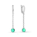 Серьги с английским замком из серебра с алпанитами