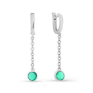 Серьги с английским замком из серебра с алпанитом