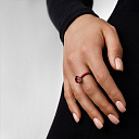 Кольцо из серебра с гранатом, эмалью