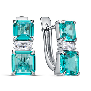 Серьги с английским замком из серебра с алпанитами