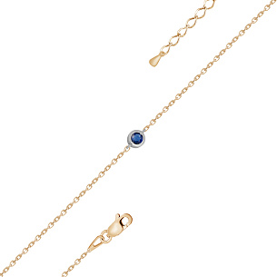 Браслет из красного золота с сапфиром