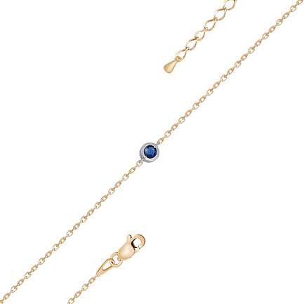 Браслет из красного золота с сапфиром