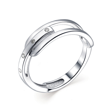 Кольцо из серебра с фианитами