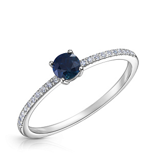 Кольцо из белого золота с бриллиантом