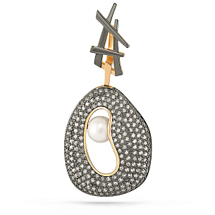 Подвеска из желтого золота с жемчугом