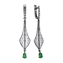 Серьги с английским замком из белого золота с бриллиантами