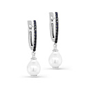 Серьги с английским замком из белого золота с жемчугом