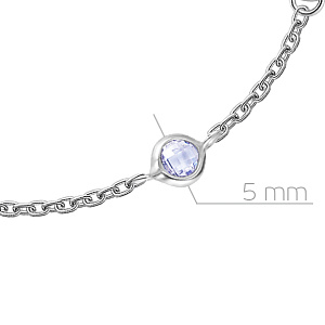 Браслет декоративный из серебра с фианитом