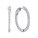 Серьги с английским замком из серебра с фианитами