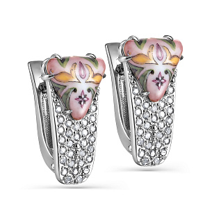 Серьги с английским замком из белого золота