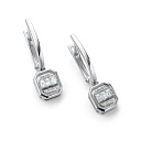 Серьги с английским замком из белого золота с бриллиантами
