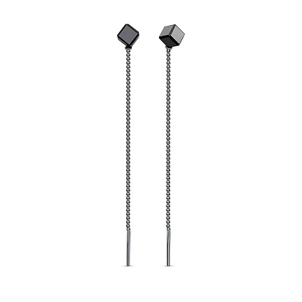 Серьги из серебра с ониксами