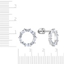 Серьги из белого золота с фианитом