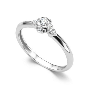 Кольцо из белого золота с бриллиантами