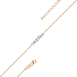 Браслет из красного золота с бриллиантом